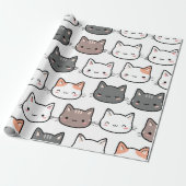 Kattenliefhebbers collectie inpakpapier (Uitgerold)