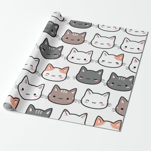 Kattenliefhebbers collectie inpakpapier (Uitgerold)