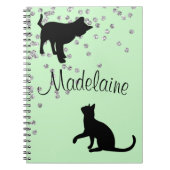 Kattenliefhebbers Modern Mint Green Spots Persoonl Notitieboek (Voorkant)