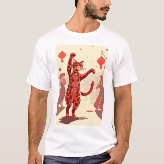 Kattenliefhebbers rode katten dansen t-shirt