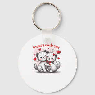 Kattenliefhebbersclub Schattige Esthetische Illust Sleutelhanger