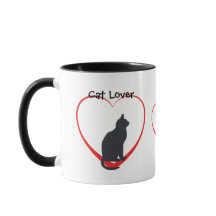 Kattenliefje, zwarte katten in open rode harten