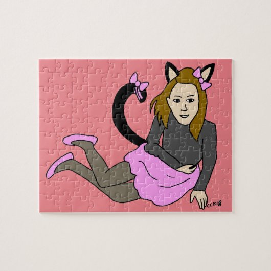 kattenmeisje legpuzzel (Horizontaal)