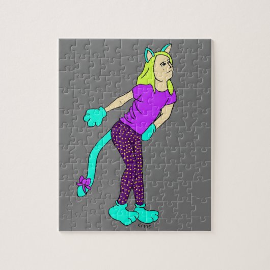kattenmeisje legpuzzel (Verticaal)