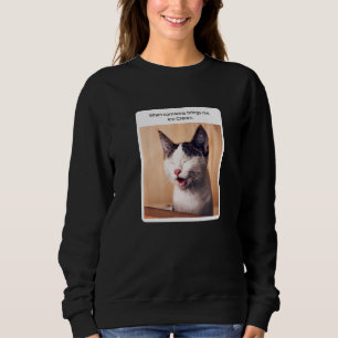 Kattenmeme wanneer iemand me ijs brengt trui
