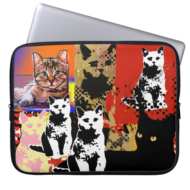 kattenmengsel laptop sleeve (Voorkant)