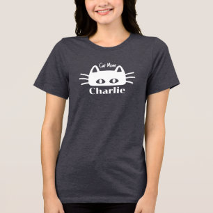 Kattenmoeder aangepaste kattennaam Tri-Blend shirt
