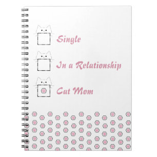 Kattenmoeder Cute Kat Poot Wit & Roze Notitieboek
