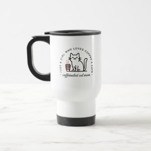 Kattenmoeder en koffieliefhebster meisje reisbeker