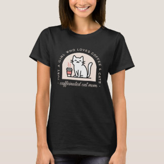 Kattenmoeder grappige koffieliefhebbers t-shirt