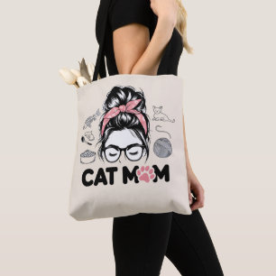 "Kattenmoeder" Grappige Lieve Kattenliefhebber Vro Draagtas