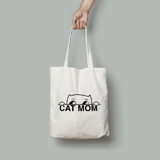 Kattenmoeder Grappige Moderne Typografie Minimalis Draagtas