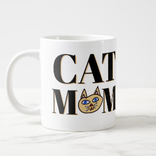Kattenmoeder Kattengezicht Personaliseer Naam Extra Grote Beker