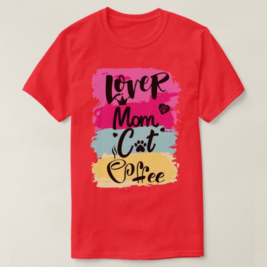 Kattenmoeder koffieminnaar19 t-shirt (Design voorkant)