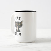 Kattenmoeder koffiemok tweekleurige koffiemok (Voorkant links)