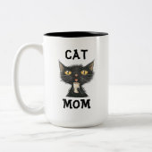 Kattenmoeder koffiemok tweekleurige koffiemok (Links)