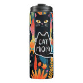 kattenmoeder met bloemen thermosbeker (Voorkant)