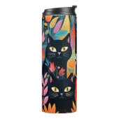 kattenmoeder met bloemen thermosbeker (Gedraaid links)