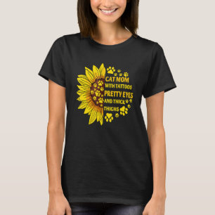 Kattenmoeder Met Tatoeages Pretty Eyes Dikke Dijen T-shirt