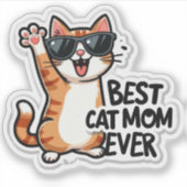 Kattenmoeder ooit sticker (Voorkant)