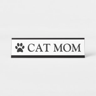 Kattenmoeder Poot Bureau Naambordje