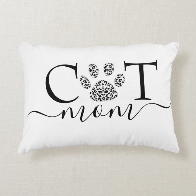 Kattenmoeder pootafdruk  accent kussen (Voorkant)