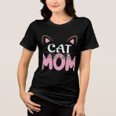 Kattenmoeder Tri-Blend shirt (Voorkant)