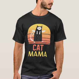 Kattenmoeder Vintage Jaren Tachtig Stijl Vervuild  T-shirt