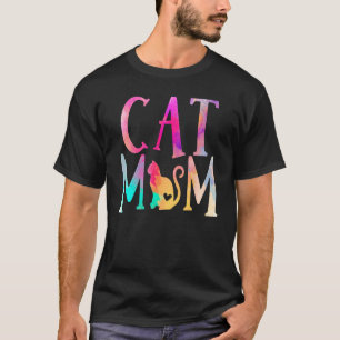 Kattenmoeder Water Kleur Grappige Kattenbezitter V T-shirt