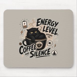 Kattenmuismat met 'Coffee Powered' tekst Muismat