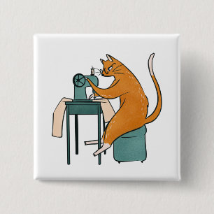  kattennaai vierkante button 5,1 cm