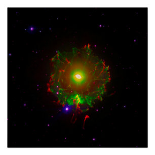 Kattenoognevel of NGC 6543 Kleurcomposiet Perfect Poster