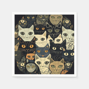 Kattenpatroon Kunstzinnig Servet
