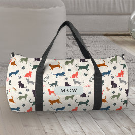Kattenpatroon Moderne Elegante Monogram Initialen Plunjezak