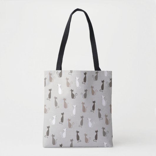 Kattenpatroon Tote Bag (Voorkant)