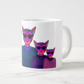 Kattenpersonages ontwerp extra grote beker (Voorkant rechts)