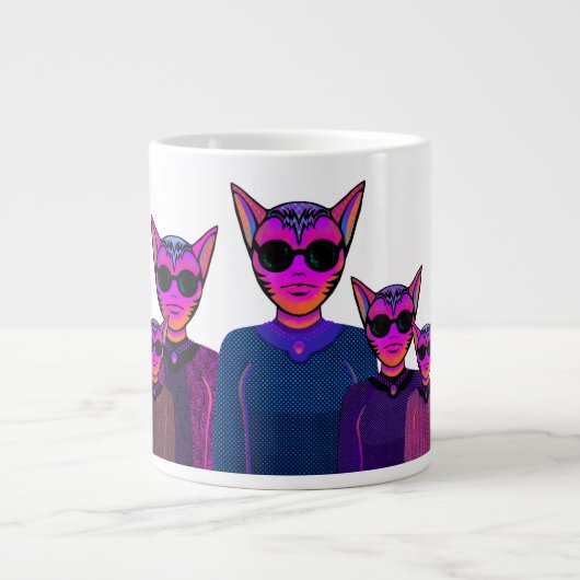 Kattenpersonages ontwerp extra grote beker (Voorkant)