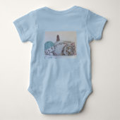 Kattenpoes Moppig Eerste Verjaardag pastel Teken K Romper (Achterkant)