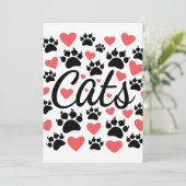 Kattenpokken en rode harten kaart (Staand voorkant)