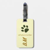 kattenpokken van honden identificeren bagagelabel (Achterkant verticaal)
