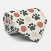 Kattenpoot Retro Kleurige Aangepaste Das (Opgerold)