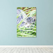 kattenportret canvas afdruk (Insitu (Houten vloer))