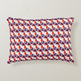 Kattenportret - Vet grafisch Sinaasappel en violet Accent Kussen