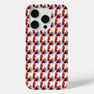 Kattenportret - Vet grafisch Sinaasappel en violet iPhone 15 Pro Case