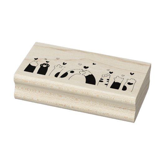 Kattenpoten en harten rubberstempel (Stempel)