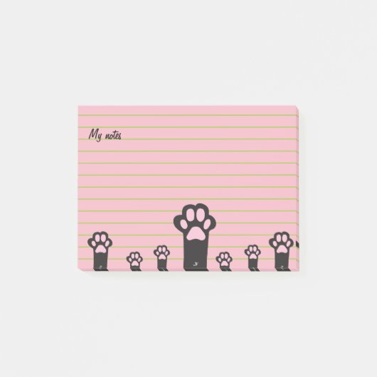 Kattenpoten Post-it® Notes (Voorkant)