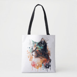 Kattenprint voor Kattenliefhebber Kat Mam Canvas t Draagtas