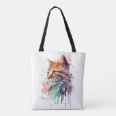 Kattenprint voor Kattenliefhebber Kat Mam Canvas t Draagtas (Achterkant)