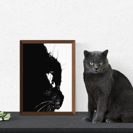 Kattenprofiel Silhouet Abstract unframed Foto Afdruk