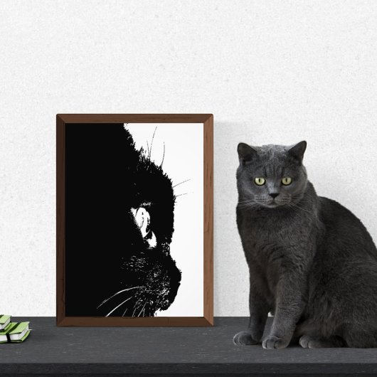 Kattenprofiel Silhouet Abstract unframed Foto Afdruk